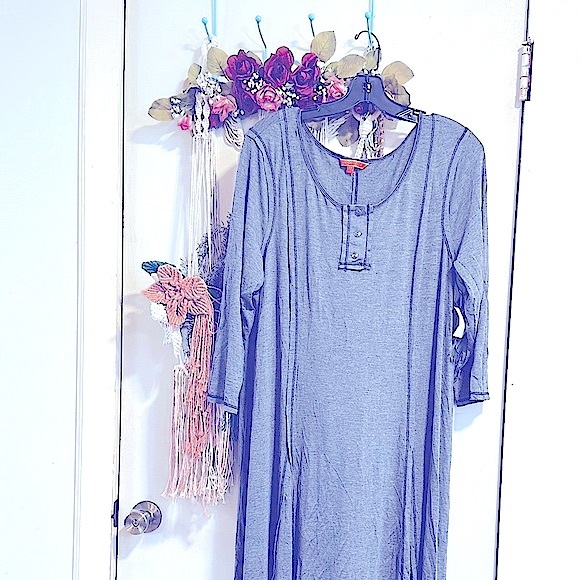 ๐MODCLOTH Lightweight โFit&Flareโ MIDI-Maxi Dress Bracelet Sleeves Comfy Casual - Picture 2 of 16